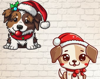 Christmas Dog SVG Clipart: Holiday Vector Graphics (Digital Download)
