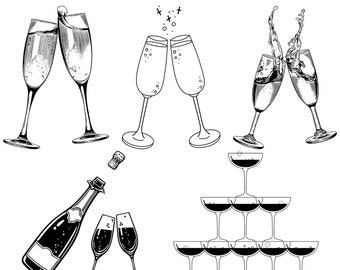 Champagne svg, Celebration Svg, Champagne Bottle Svg, happy new year svg, alcohol svg, champagne png, Champagne Cut File, New Year svg