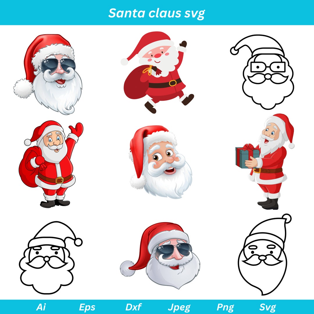 Santa Names Svg Santa Claus Svg Santa Svg Christmas Svg Christmas Tree - Etsy