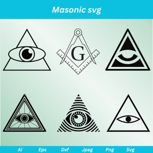 Masonic Svg, Freemason Svg, Third Eye Svg, Evil Eye Svg, Masonic Clipart, Masonic Symbol, Masonic Silhouette, Masonic Logo, Masonic png