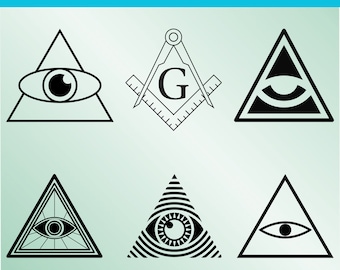 Masonic Symbol SVG Bundle: Freemason Clipart, Third Eye, Logo (Digital Download)