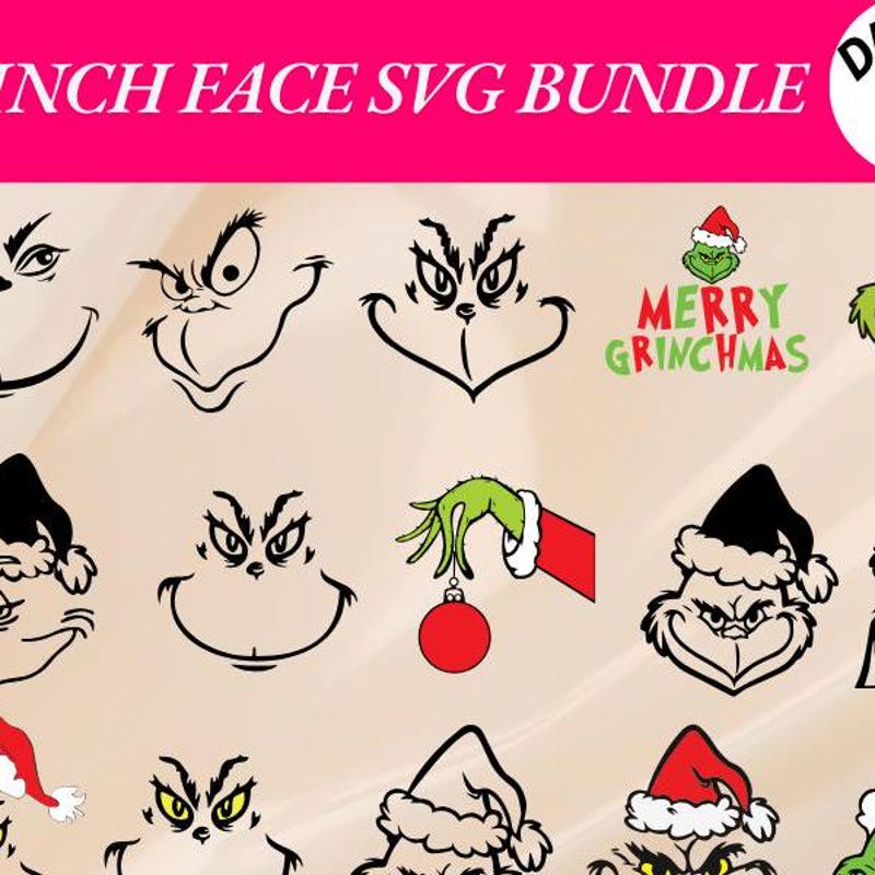Grinch Face Svg - Etsy