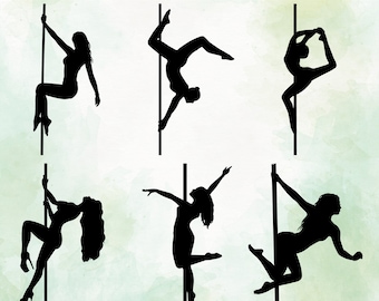 Pole Dancer SVG Vector Graphics: Exotic Dancer Clipart (Digital Download)