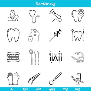 Dentist SVG Bundle: Tooth & Dental Clipart (Digital Download)