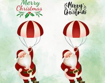 Merry Christmas SVG Cut Files: Santa Clipart (Digital Download)