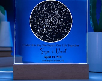 Personalized Sky Map of your special day- upgrade to the LED light base for an incredible display!