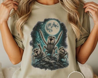 Jumping Spider Shirt, Three Spider Moon T-Shirt, Funny Spider Shirt, Jumping Spider Gift, Retro Animal Graphic Tee, Spider Lover Gift