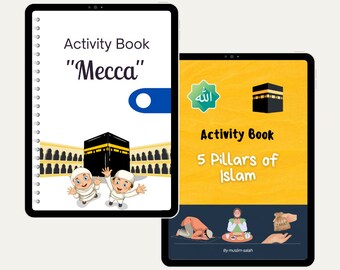 2 Islamic Activity Book Printable, Islamic Activities Printable, Islamic Coloring, Ramadan, Muslim kids Activity, Islamic Worksheets