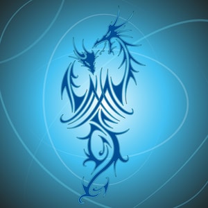 Tribal Design, Dragon, Fantasy, Colors, Shape Art, Digital Art, Tribal Art, Print, PDF