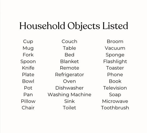Examples Of Household Objects
