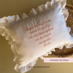 Gepersonaliseerd kussen, pas je gebed aan, een speciaal cadeau voor de babykamer, doop of newborn