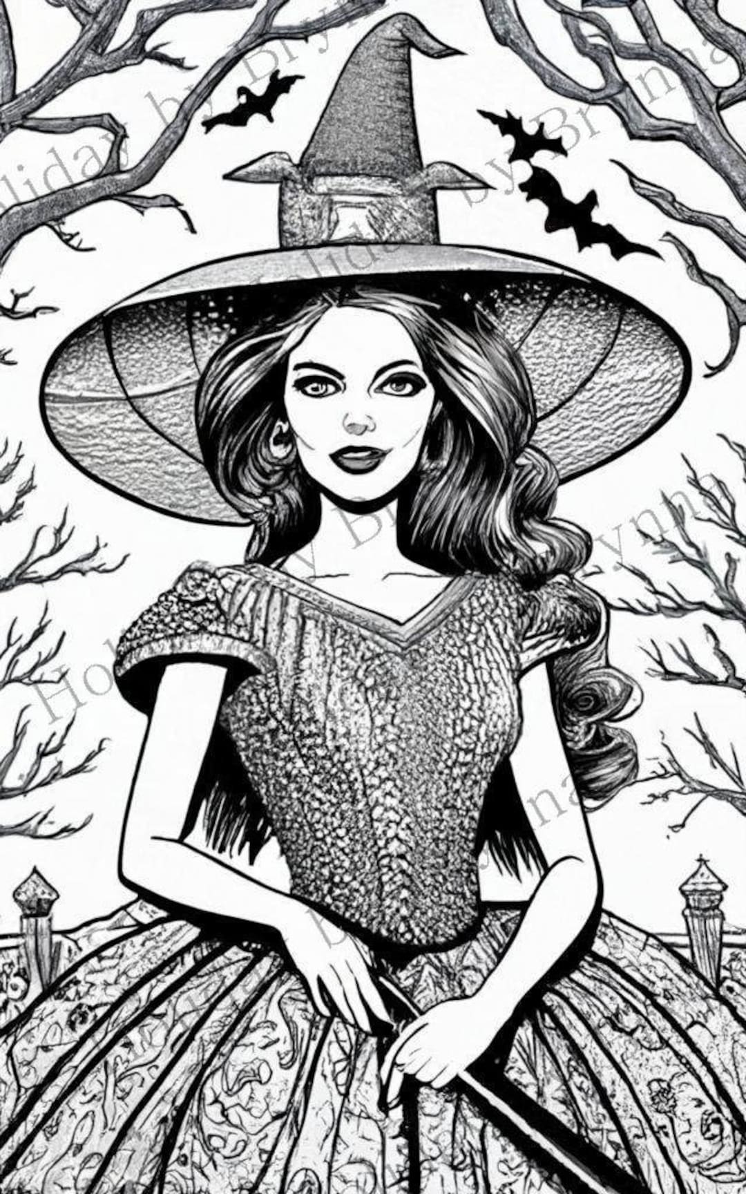 Printable Enchanting Barbie Witch Coloring Page 2 - Etsy