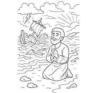 Paul and the Shipwreck Coloring Page