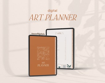 Planificador digital de arte para pequeñas empresas / Rastreador de inventario de suministros, Rastreador de ventas / Rastreador de redes sociales de artistas Descarga de gestión de proyectos