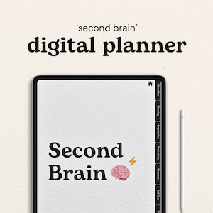 Second Brain Digital Planner | All In One Utlimate Planner for Productivity & ADHD | Nutrition Tracker, Time Management, Financial Planning