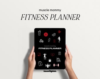 Muscle Mommy Digital Fitness Planner | Gym Journal for Weight Lifting, Strength Training | Meals, Steps, Workout Tracker | Onenote Planner