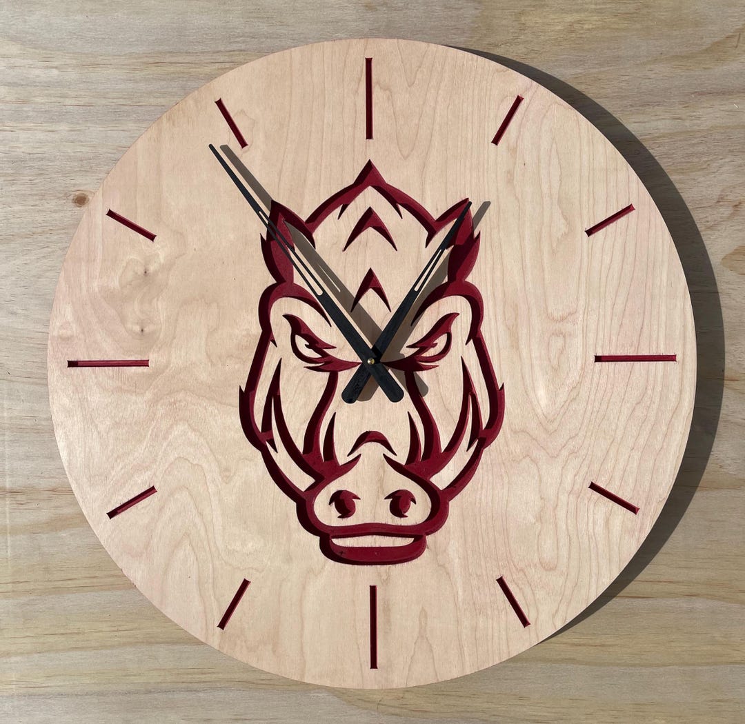 Razorback Clock Pattern Arkansas Razorback Wall Clock (officially Licensed) - Etsy