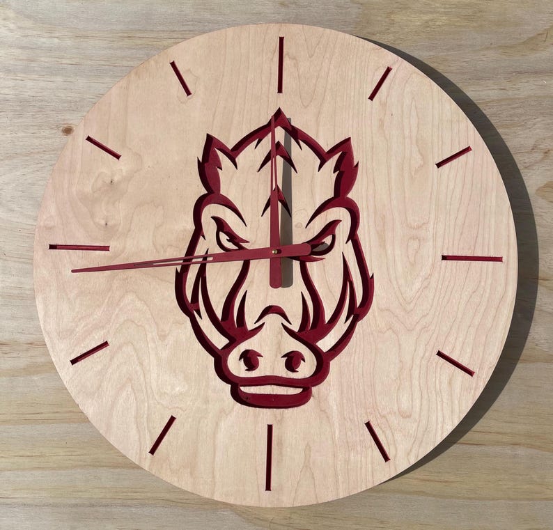 Arkansas Razorback Wall Clock (officially Licensed) - Etsy