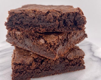 100% Organic Indulgent Triple Chocolate Brownies.