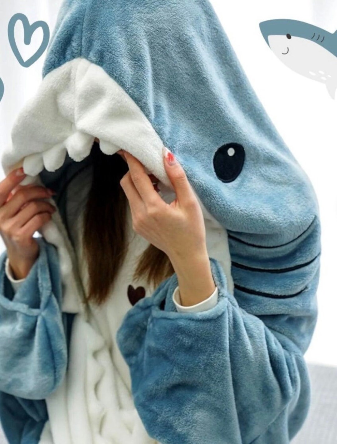 Shark Blanket, Wearable Hoodie, Adorable Mermaid Shark Blanket Premium
