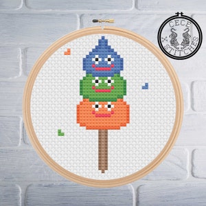 DragonQuest Slime Dango simple cross stitch design PDF