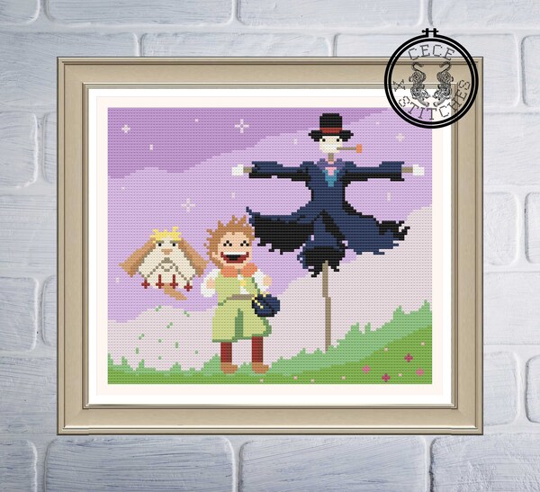Howl's Meltdown Cross Stitch Studio Ghibli Moving Castle Pattern ...