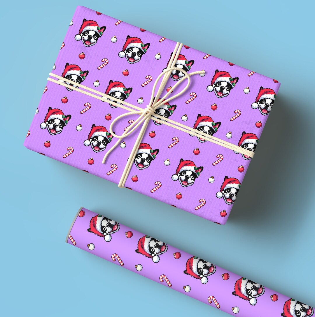 Boston Terrier Christmas Wrapping Paper 