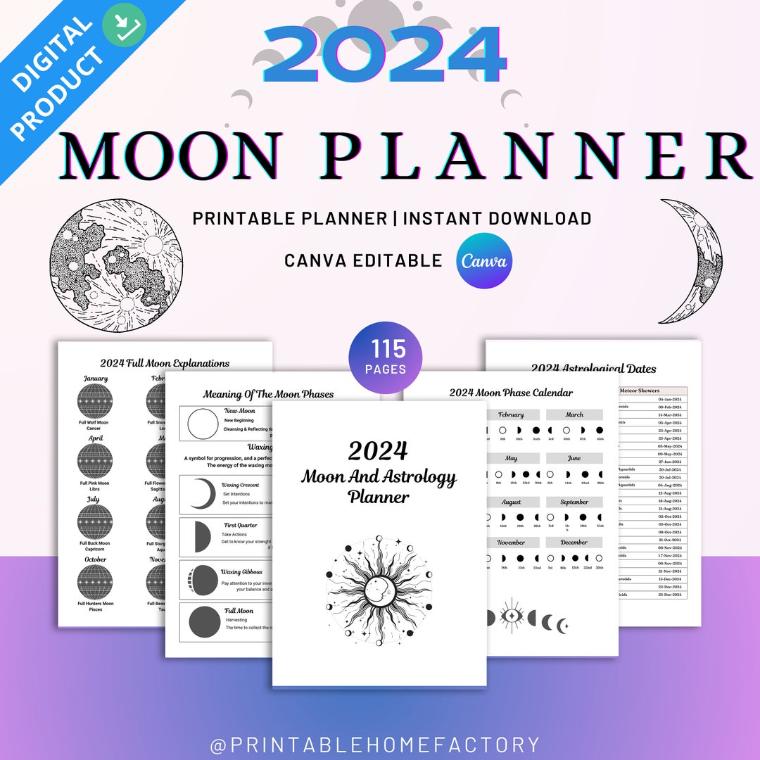 2024 Editable 2024 Moon & Astrology Planner Printable Astrology Moon