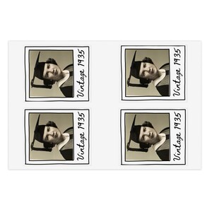 Set di fogli di adesivi fotografici personalizzati vintage, 10 pezzi - Decorazioni per bicchieri da festa, adesivi di design, adesivi personalizzati, 40 adesivi in totale