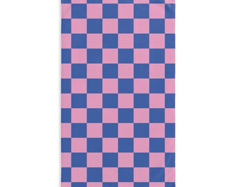 Pink & Blue Checkered Hand Towel