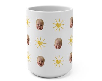 Custom Photo Mug: Personalized Family Face Gift, 15oz Ceramic
