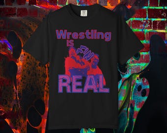 Wrestling Is F'N Real Hansen Misawa Edition-Unisex Garment-Dyed T-shirt