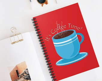 Cuaderno espiral Coffee Time: papel rayado de 118 páginas