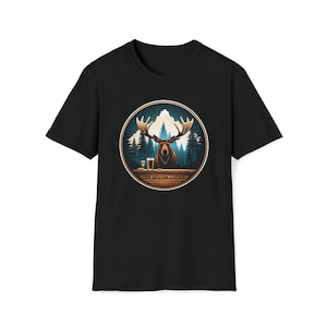 The Moose Lodge Graphic Art T-Shirt -Unisex soft style T-shirt- 100% ring-spun cotton