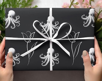 Oktopus Geschenkpapier: Elegantes Geschenkpapier im Vintage-Stil