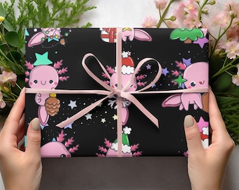 Axolotl christmas Gift Wrap Papers, Original Axolotl wrapping paper for your christmas gift, AXOLOTL wrap paper.