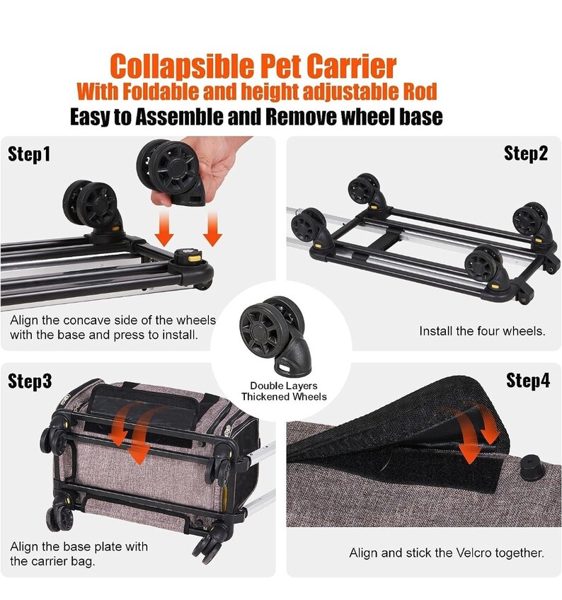 Rolling Dog Carrier Airline Approved Carrier With Wheels for Small Dog Travel Bag Bag for Pet