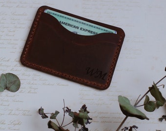 Slim Men Wallet, Personalized Card Holder, Handmade Credit Card Holder, Custom Leather Wallet, Anniversary Gift, Gift For Men, Leather Gift
