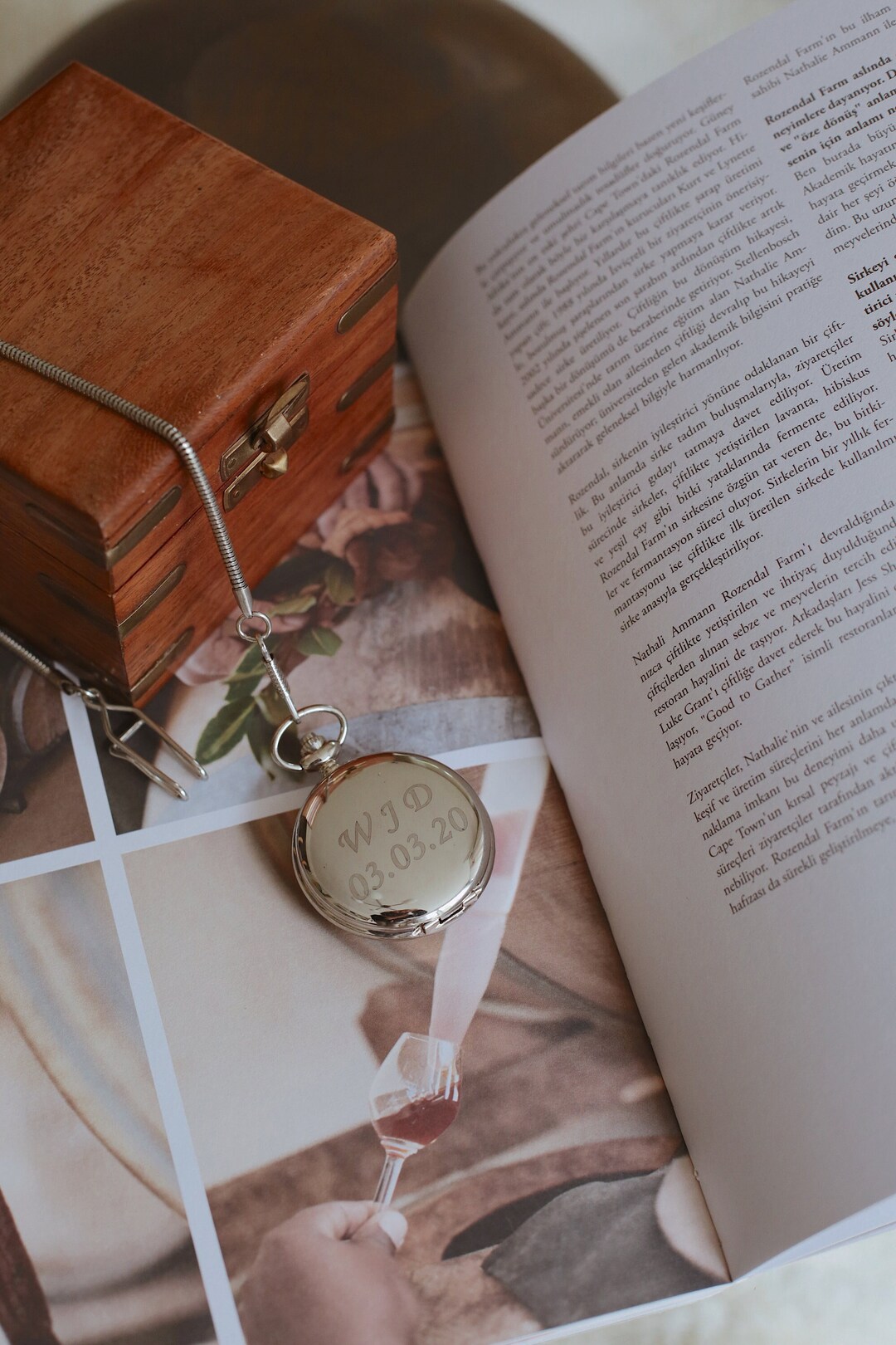 Custom Engraving Pocket Watch With Chain, Groomsman Watch, Personalized Men Pocket Watch, Father