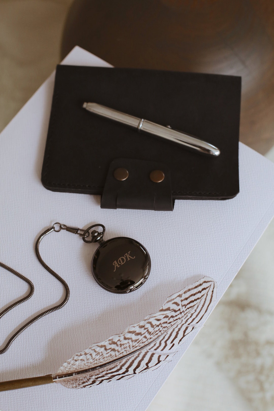 Custom Engraving Pocket Watch With Chain Groomsman Watch Etsy