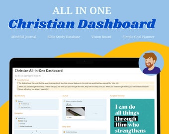 Christian All-In-One Dashboard Notion Template / Notion for Christians / Christian Life Planner / Daily Bible Planner / Christian Day Plan