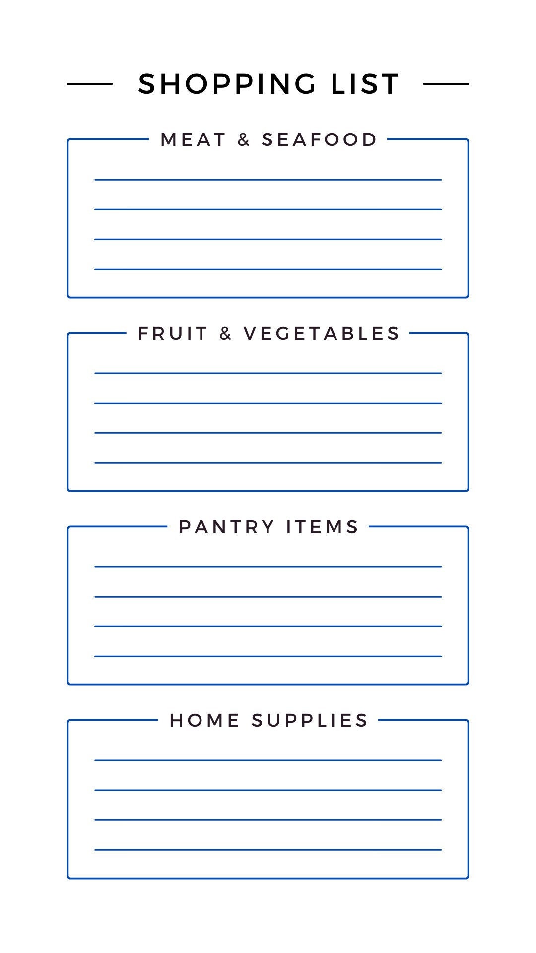 Minimal Design Shopping List Printable, Printable Grocery List