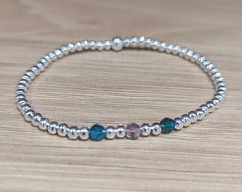 Personalised birthstone bracelet