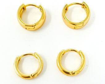 Set Hoop Earrings, Gold filled Huggies, 18K Gold Filled Earring, Chunky Earrings, Dainty Hoop, Chunky Hoop, Small Hoops, Anti tarnish hoop