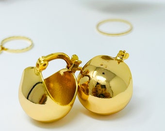 18k Goldfilled small chunky hoop, hoop earrings, chunky gold earrings, gold hoops, fashion earrings