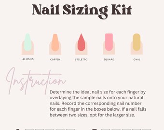 FREE Sizing Kit for 100% Fit Guarantee for Press on nails