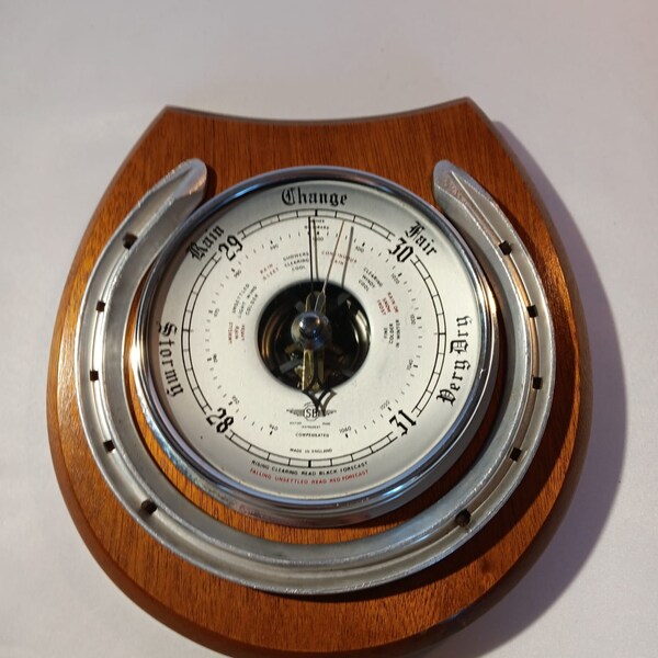 Vintage Barometer, Shortland SB Smiths Barometer, Traditional weather barometer, Vintage wooden barometer, Barometer, Gift, Weather Station.