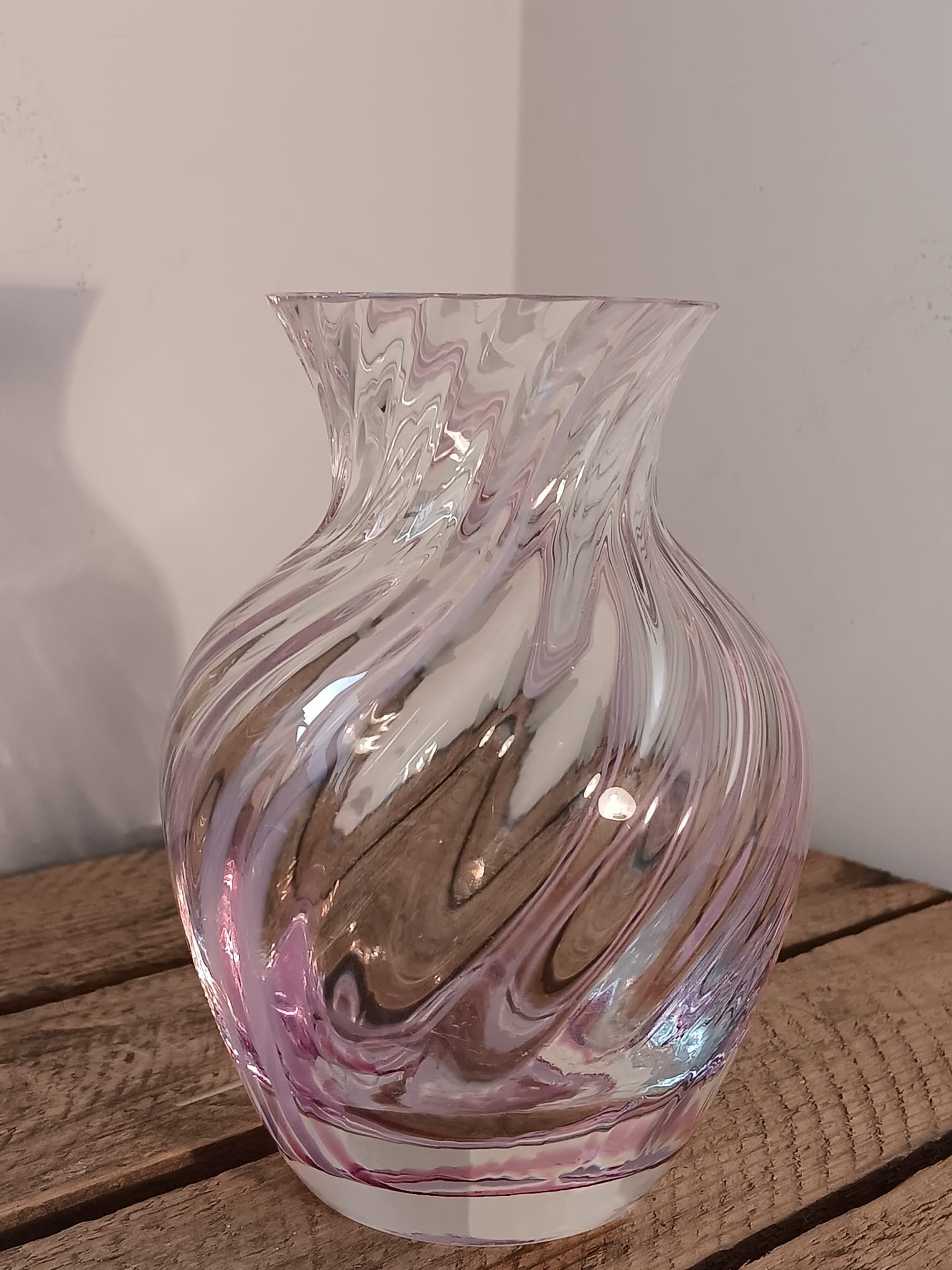 Vintage Caithness Flamenco Vase: Scottish Pink Swirl Glass - Etsy UK