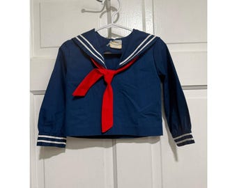 Camiseta vintage de marinero 2T del 4 de julio, roja, blanca y azul, de manga larga, Cracker Jack