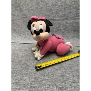 Working Baby Minnie Mouse Crawling Toy Plush Vintage image 1